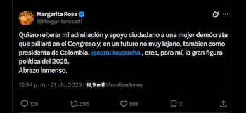 La actriz envió un saludo