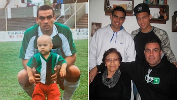 Lautaro Martínez de mascota junto