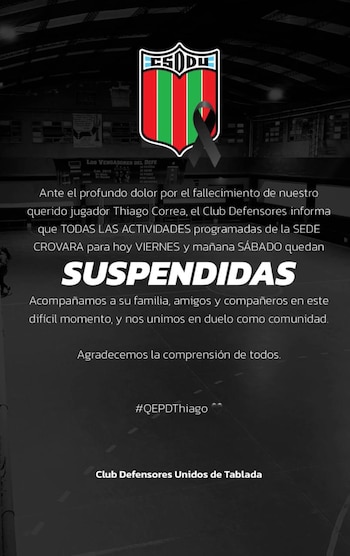 El club suspendió todas las
