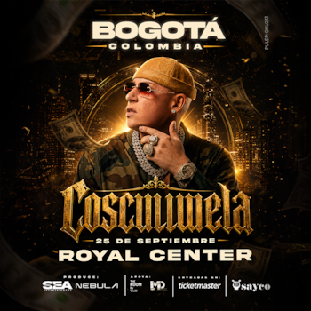 Cosculluela se presentará en el Royal Center de Bogotá, el próximo sábado 25 de septiembre - crédito Cosculluela