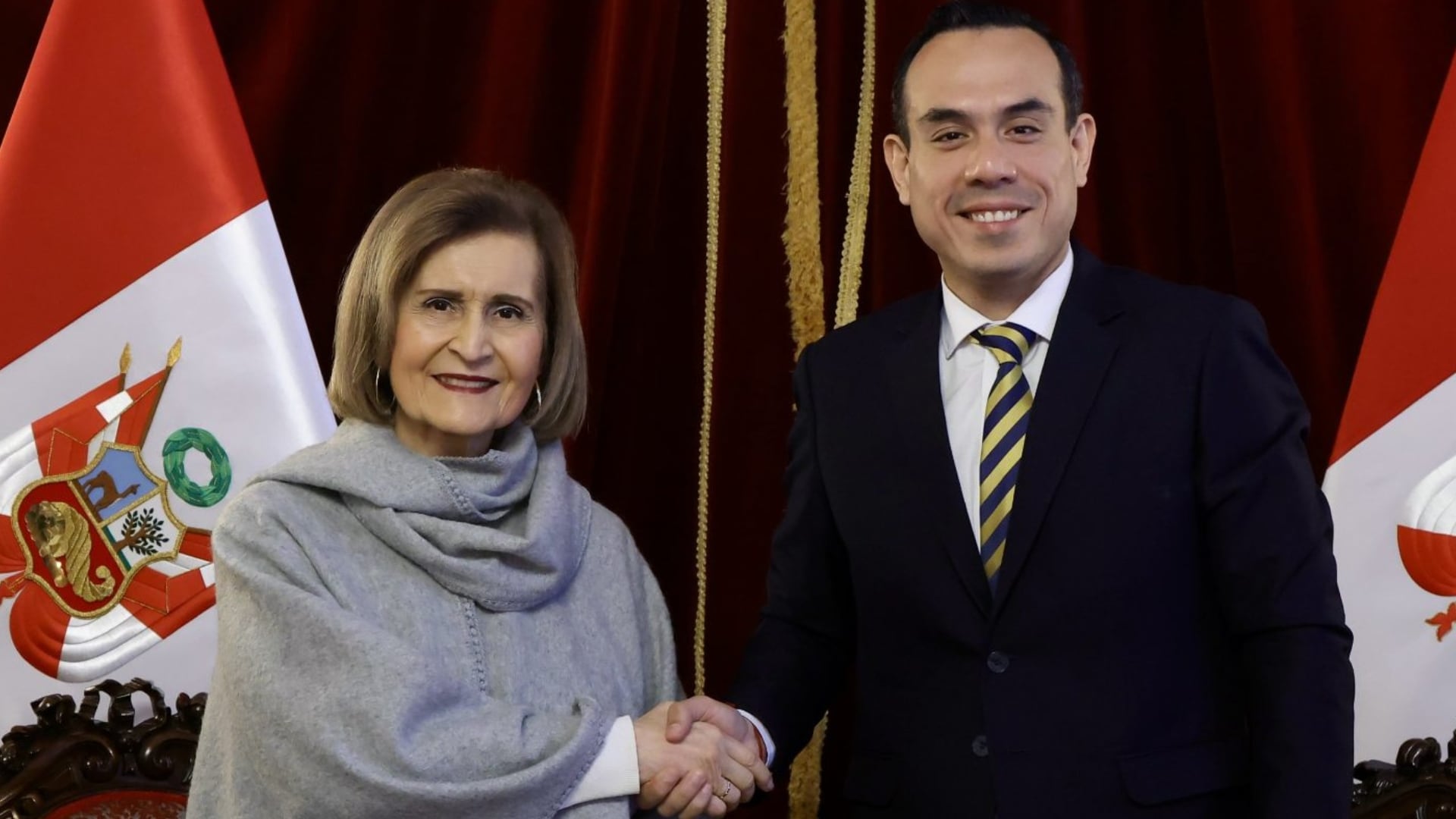 Expresidente interino José Jerí y la presidenta del TC, Luz Pacheco. Foto: Tribunal Constitucional