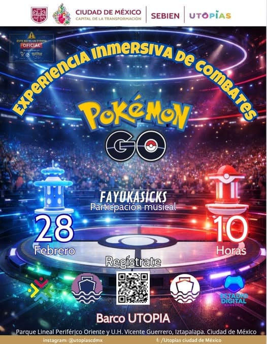 Evento por los 30 años de Pokémon. (FB - Barco Utopía Ciudad de México)