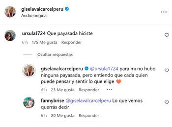 Gisela Valcárcel responde a usuarios