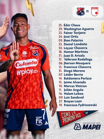 Medellín summoned 22 players