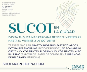 El cronograma de Jabad Argentina para festejar Sucot en Buenos Aires