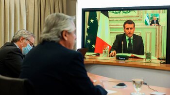 Alberto Fernández y Emmanuel Macron