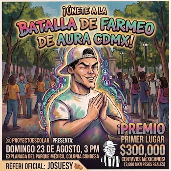 Cartel ilustrado con la imagen de un joven guiñando un ojo en un parque, acompañado de textos explicativos sobre un concurso y sus premios
