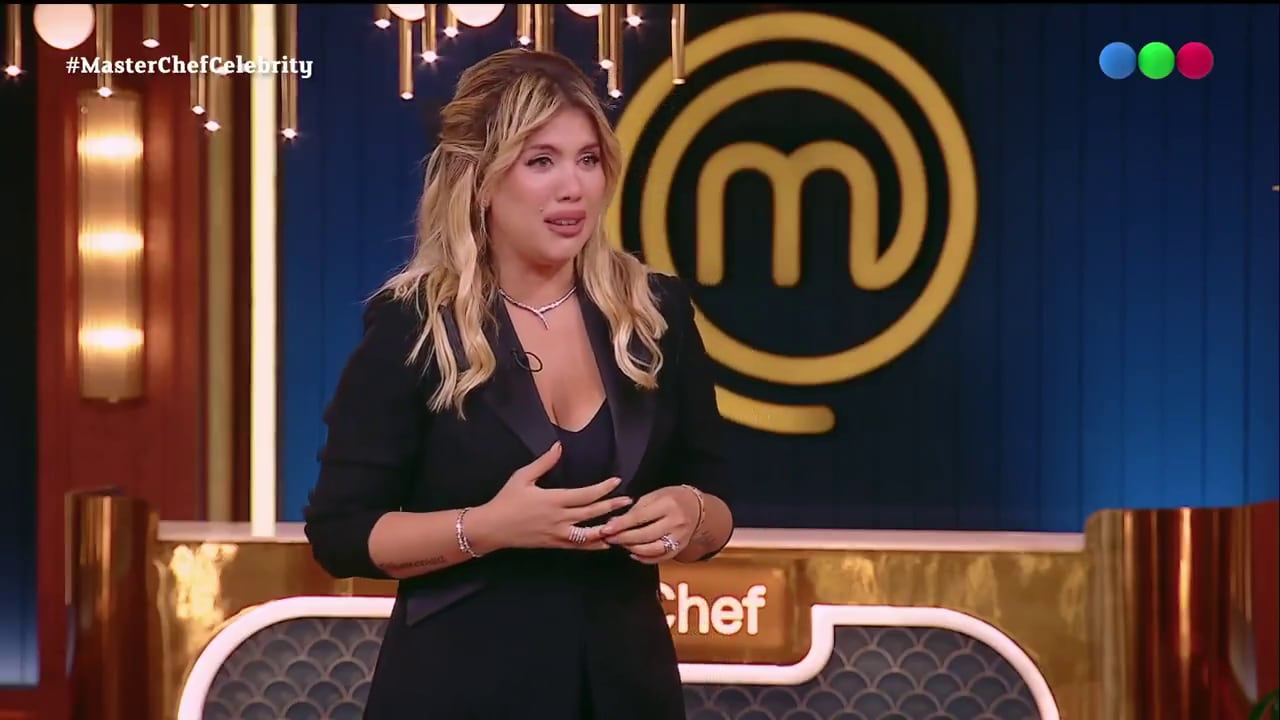 Wanda Nara despidió a Maxi López de MasterChef Celebrity entre lágrimas y emotivas palabras frente a las cámaras de Telefe