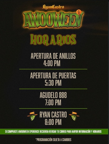 La apertura de anillos será desde las 4:00 p. m. - crédito @awoolive/ Instagram