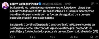 "Derivado de los recientes acontecimientos