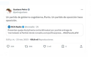 Gustavo Petro y sus pullas al partido Alianza Verde