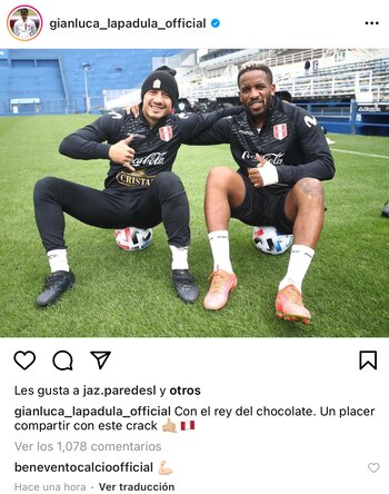 (Captura: Instagram Gianluca Lapadula)