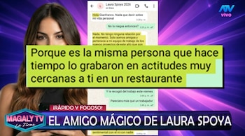 Laura Spoya enfrenta polémica por imagen viral y Magaly la cuestiona duramente. Captura: Magaly TV La Firme.