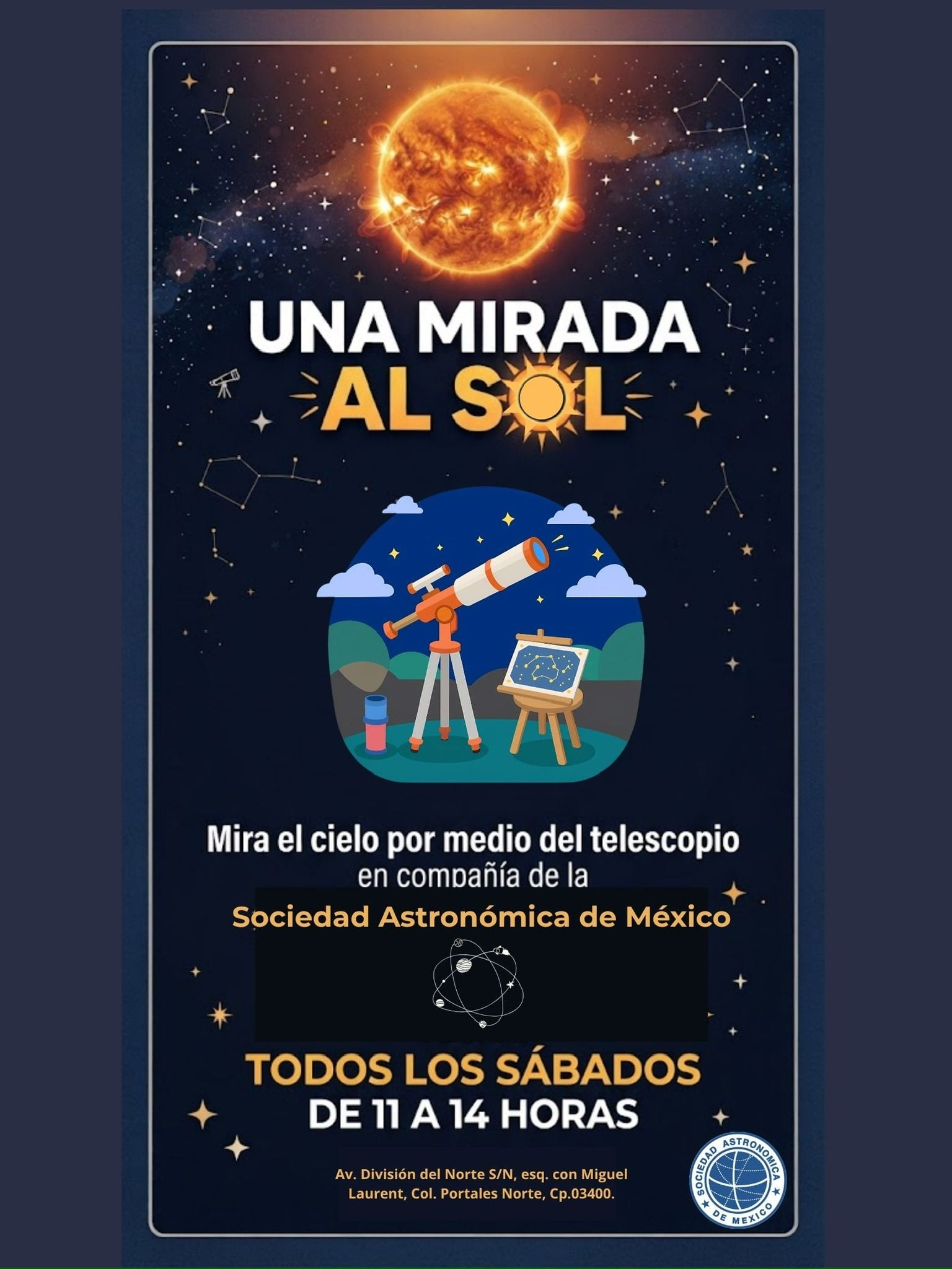 El mismo horario de las charlas se aprovecha para observar manchas solares en vivo. (X/@CulturaCiudadMx)