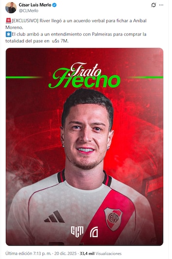 El posteo de César Luis