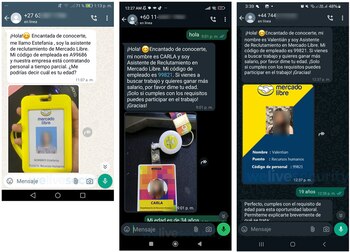 whatsapp-estafas-ofertas-trabajo Mercado Libre (WeLiveSecurity)