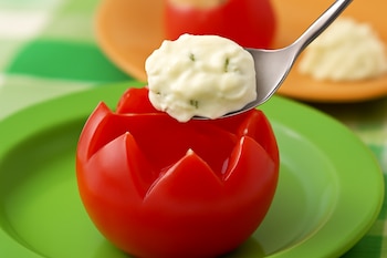 Ingredientes simples como queso crema,