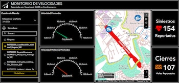 El "Tablero de velocidades" se actualiza con información de Waze - crédito Tablero de velocidades/Arcgis.com