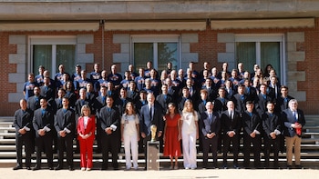 Los Reyes y Pedro Sánchez reciben a los campeones del Mundo: "Sois un conjunto estelar y legendario"