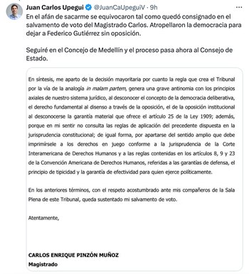 El concejal de Medellín insistió