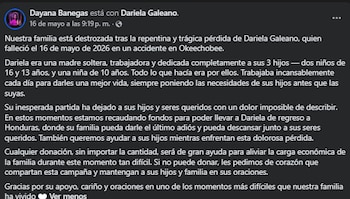Seydi Dariela Galeano Salinas, de 34 años, era madre soltera de tres menores y originaria de Olancho, Honduras (Cortesía).