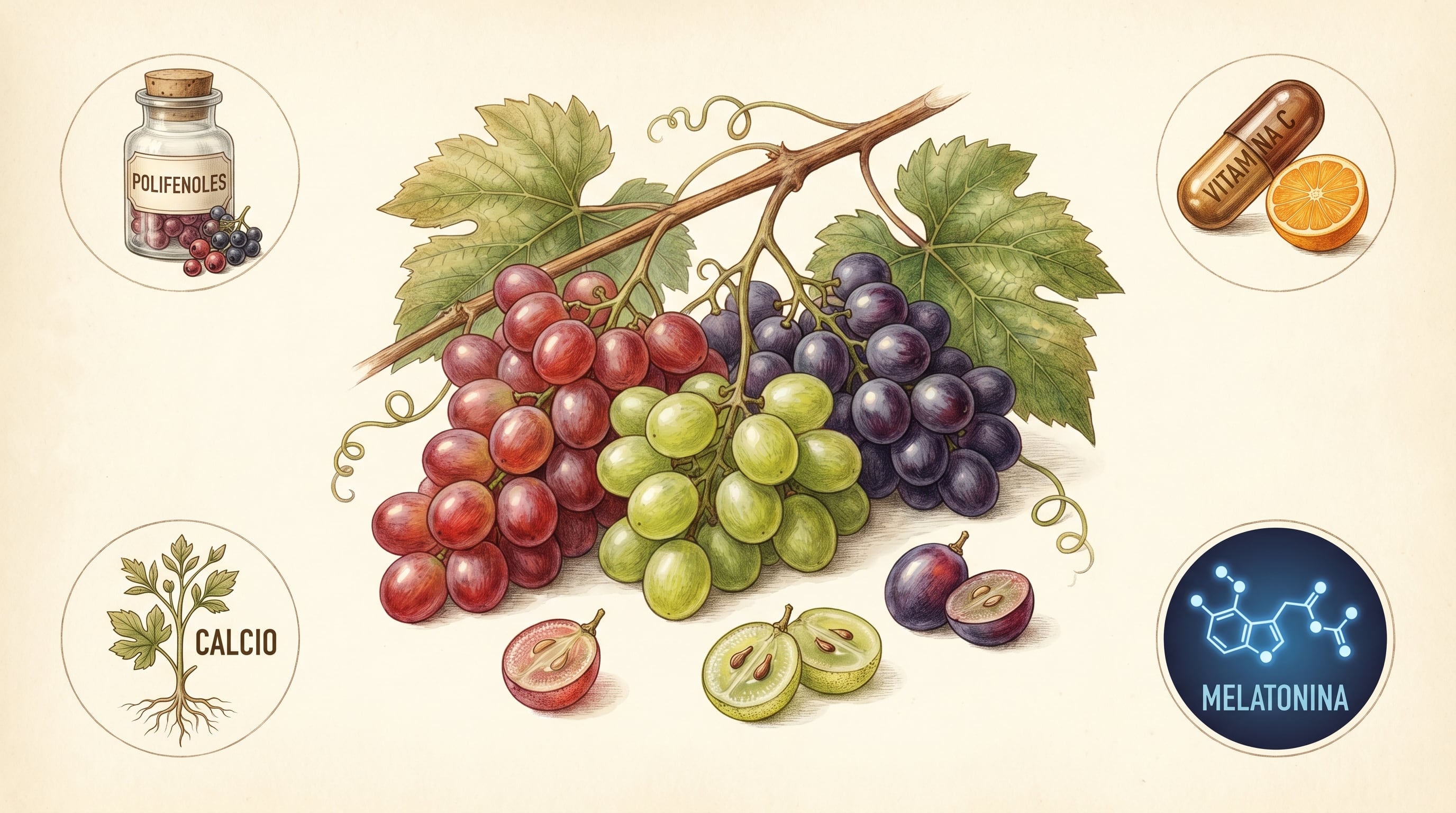El consumo habitual de uvas aporta hidratación, vitaminas esenciales y compuestos bioactivos que pueden fortalecer el sistema inmune (Imagen Ilustrativa Infobae)