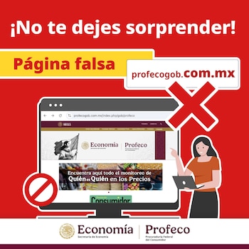 Profeco alerta falso portal fraudes