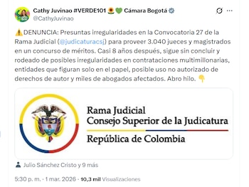 Cathy Juvinao denuncia irregularidades en