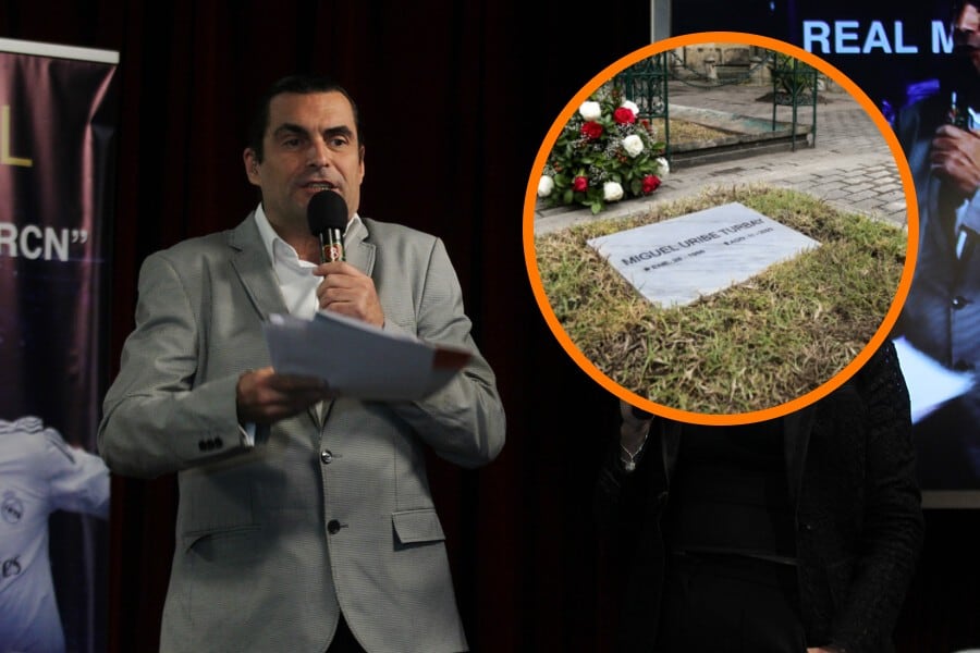 El investigador Rafa Taibo visitó la tumba del exsenador Miguel Uribe Turbay un año y dos meses después de su fallecimiento - crédito Colprensa