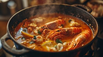 Bullabesa, sopa de pescados típica