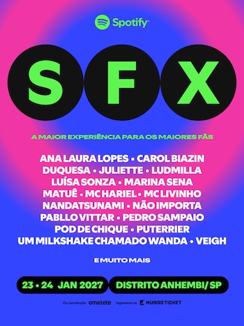 Spotify iniciará SFX con un grupo de artistas brasileros.