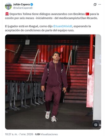 Publicação de Julián Capera sobre