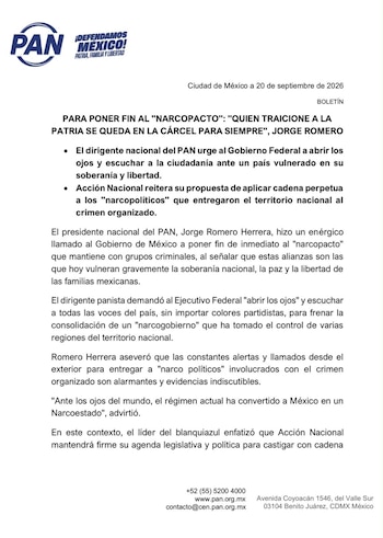 El PAN plantea que estos delitos sean imprescriptibles.