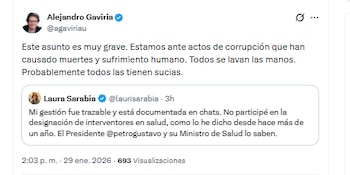 El exministro Alejandro Gaviria reaccionó