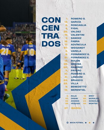 Lista concentrados Boca vs. Patronato