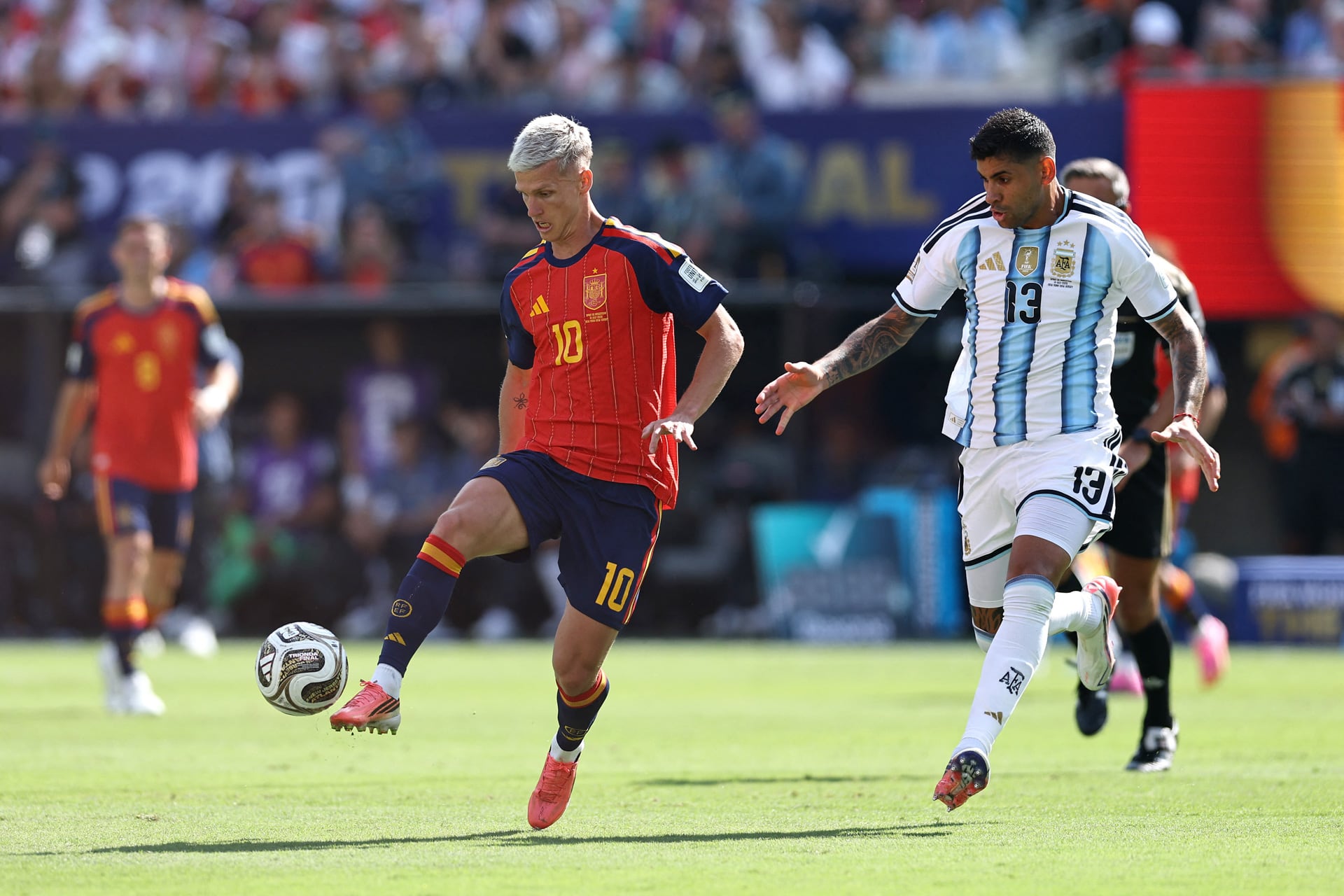 Dani Olmo en la final del Mundial 2026. (Buda Mendes/AFP)