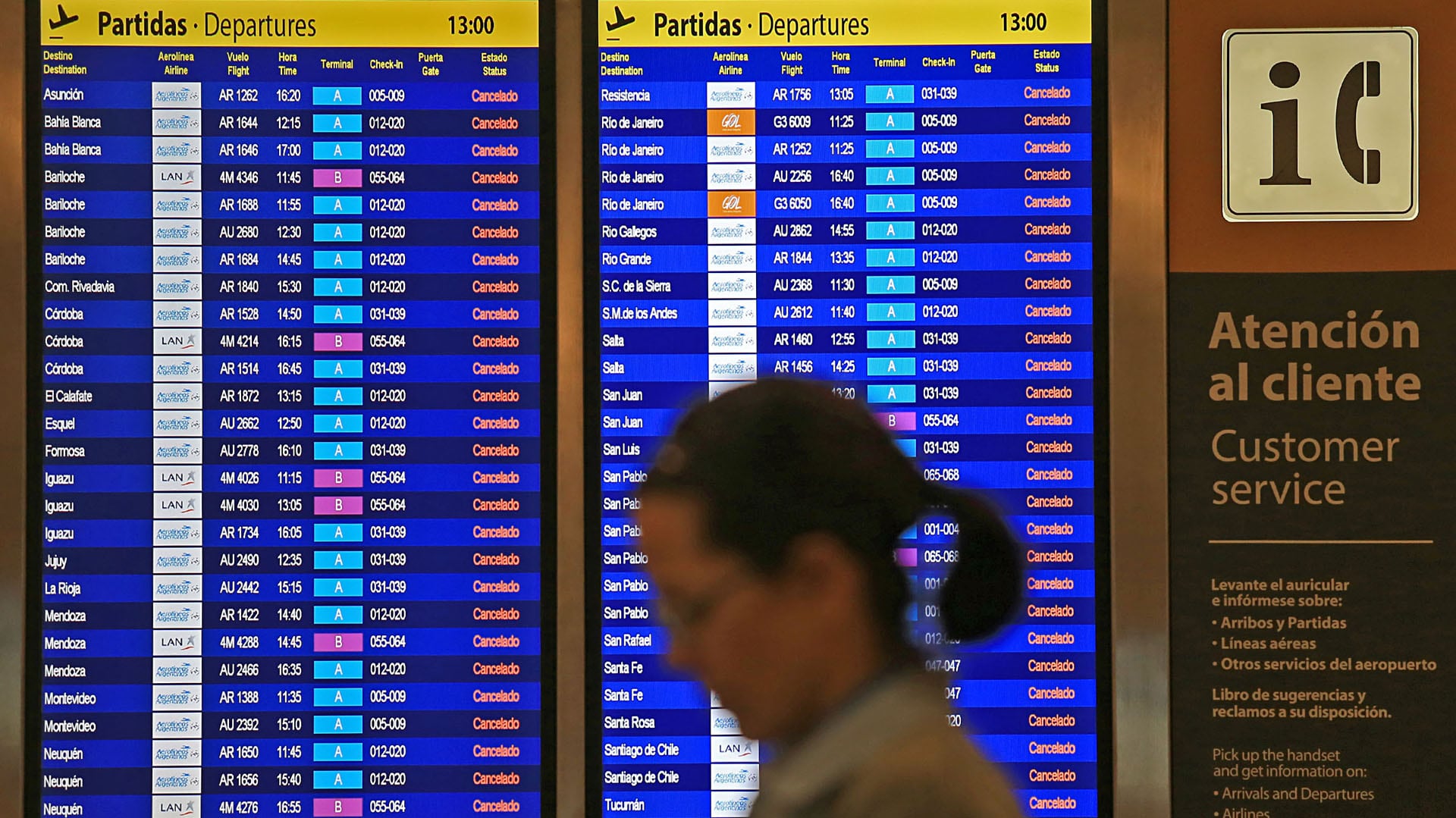 Por el paro general de la CGT, se espera la cancelación de 400 vuelos. (NA)