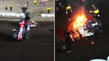 Vuelco y llamas en un