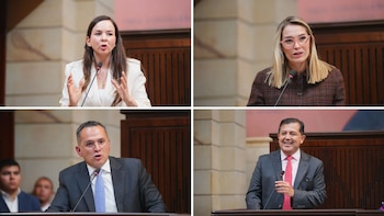 Los candidatos Diana Carolina Torres García, Karol Mora González, Jorge Eliécer Laverde y Andrés Castro Franco - crédito Colprensa