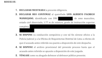 PJ declara reo contumaz a Luis Pacheco Mandujano.
