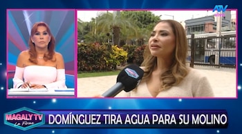 Melanie Martínez asegura que su hija no autorizó a Christian Domínguez a mostrar chat del Día del Padre. Captura: Magaly TV La Firme.