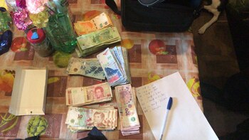 Parte del dinero secuestrado en