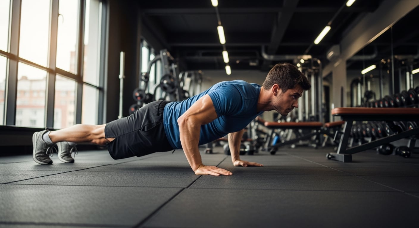 Dentro del circuito propuesto, las flexiones se utilizan para desarrollar fuerza del tren superior sin necesidad de equipamiento complejo (Imagen Ilustrativa Infobae)