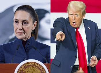Combo de fotografías de archivo que muestra al presidente de Estados Unidos, Donald Trump (d), y a la presidenta de México, Claudia Sheinbaum. EFE/ Archivo