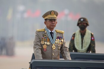 Foto de archivo del líder de la junta militar de Birmania, Min Aung Hlaing (EFE/EPA/STRINGER)