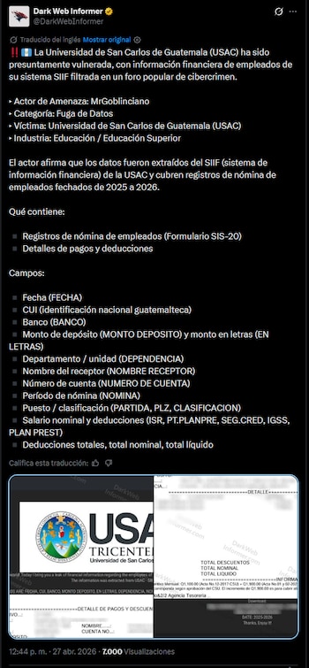 La seguridad universitaria entra en crisis tras una brecha que compromete datos personales y fotografías. El actor MrGoblinciano vuelve a ser protagonista. El sector educativo enfrenta una amenaza creciente y la urgencia de respuestas.