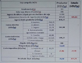 Números de la soja en la campaña 2024/25