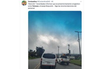 Coviandina reporta trancones a la