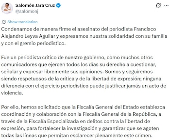 Comunicado de Salomón Jara.