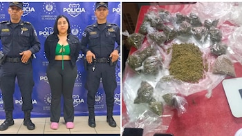 La Policía Nacional Civil capturó a Ivelise Gabriela Sánchez Nieto en la urbanización Nuevo Lourdes Poniente de Colón. (Foto cortesía Policía Nacional Civil)